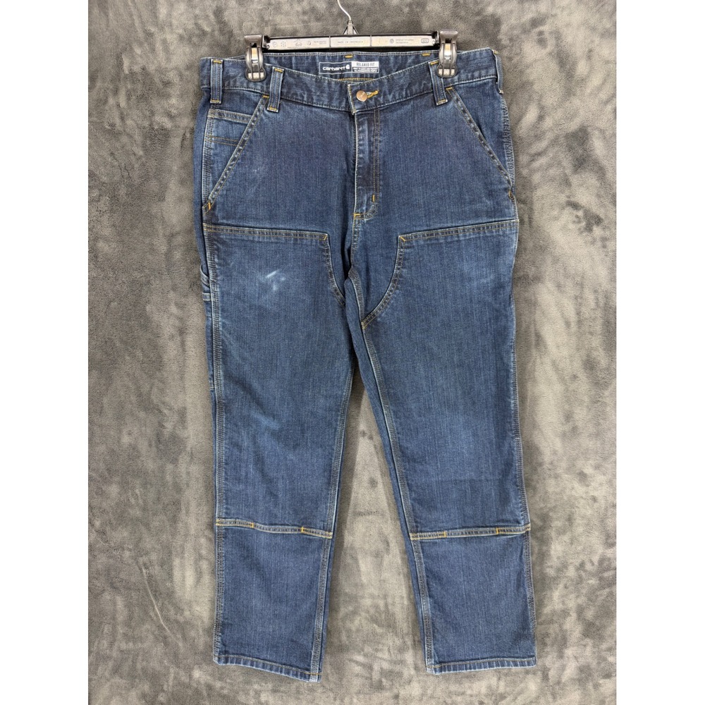 Carhartt BD3329-M Rugged Flex Relaxed Fit Double Knee Utility Jeans‎ Blue 34x30